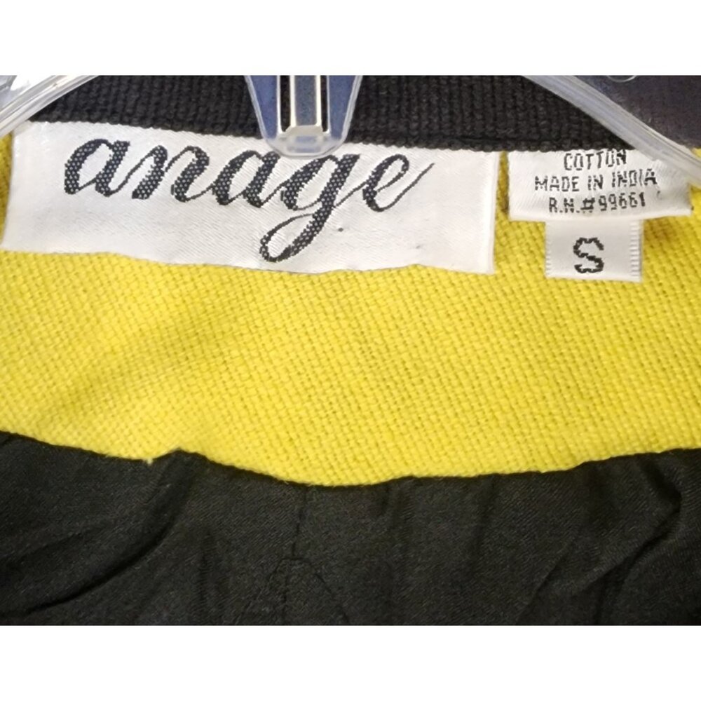 Anage Jacket Womens Small Yellow Black Butterfly Embroidered Button Up Vintage - Picture 4 of 9